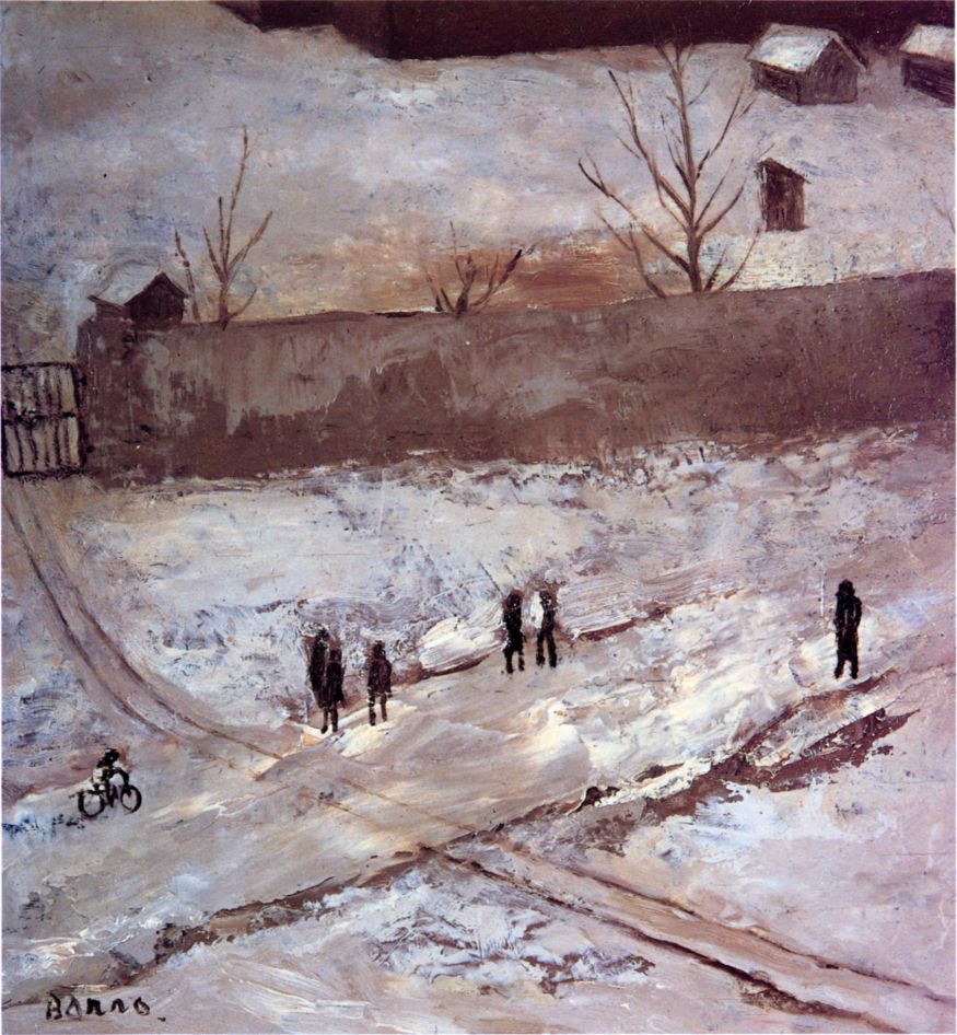 灰色の風景　冬の朝