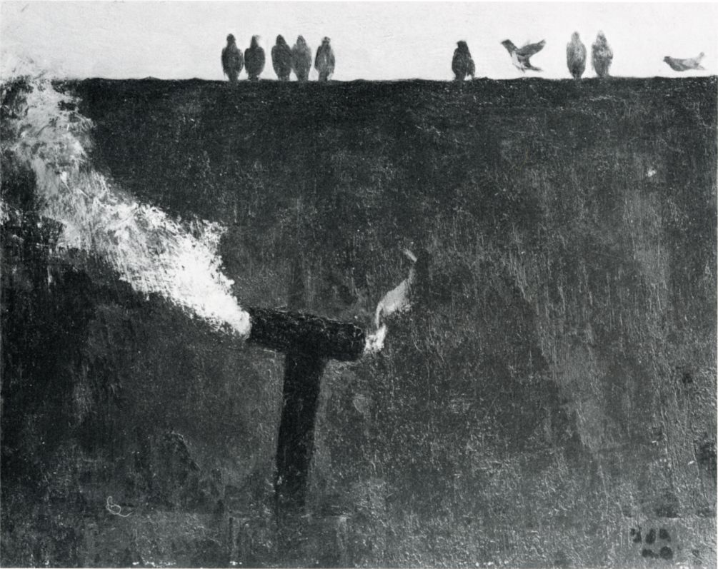 灰色の風景　たそがれる