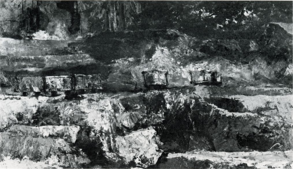 灰色の風景　トロッコ